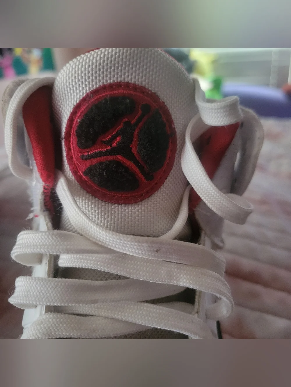 Jordan Two Trey Kids Shoes White Black and Red Size 4.5Y - Picture 9 of 10